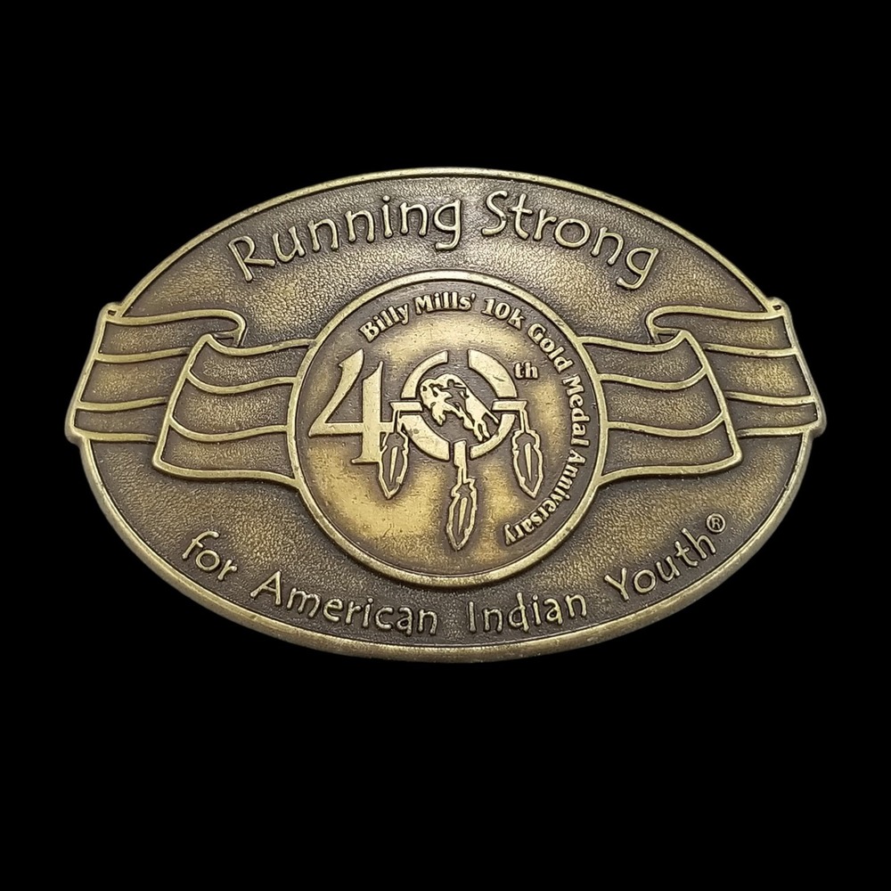 Billy Mills 40 Anniversary Running Strong for American‎ Indian Youth Belt Buckle